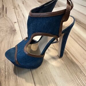 Shoedazzle 4 1/2” Jeanmarie summer Jean sexy Women's Heels